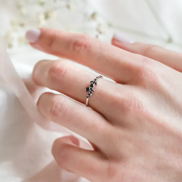 Gold ring with black diamonds CLARA Image