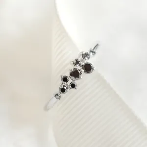 Gold ring with black diamonds CLARA Thumbnail