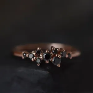 Gold ring with black diamonds CLARA Thumbnail