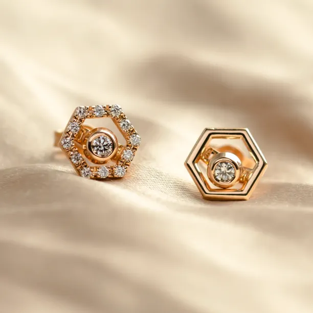 Lab-grown diamond earrings with interchangeable gemstones KYLE Image