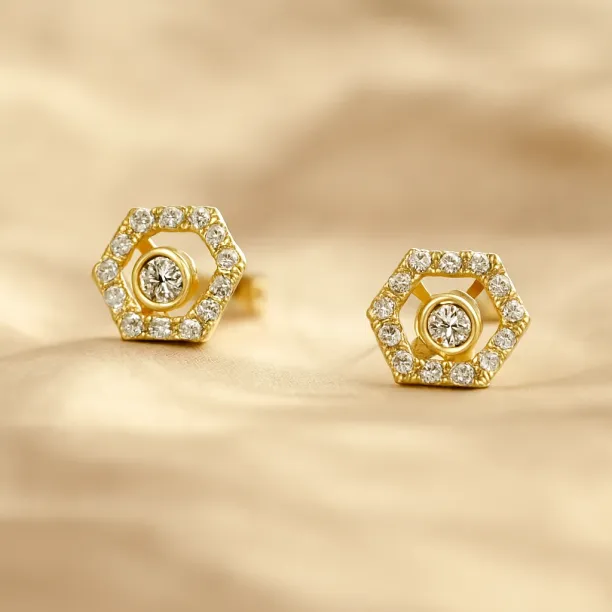 Lab-grown diamond earrings with interchangeable gemstones KYLE Image