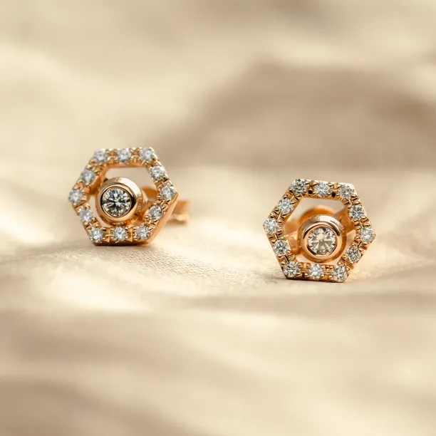 Lab-grown diamond earrings with interchangeable gemstones KYLE Image