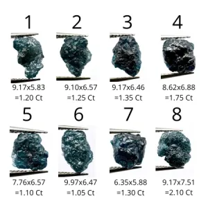 Gold ring with blue raw diamond and hammered surface SEA Thumbnail