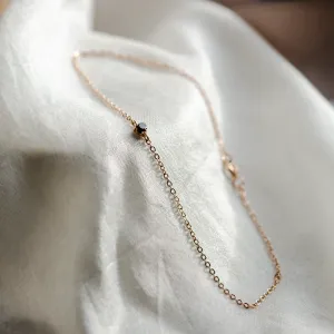 Minimalist bracelet with a black diamond BLAKE Thumbnail