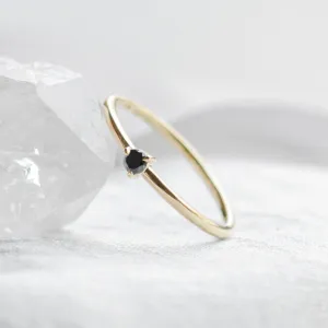 Martini ring with black diamond CAREY Thumbnail