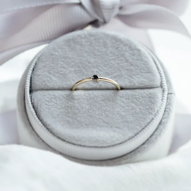 Martini ring with black diamond CAREY Image