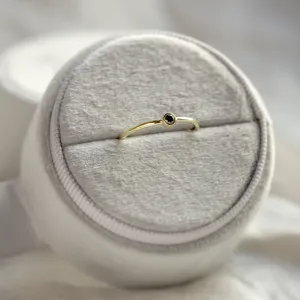 Minimalist ring with black diamond BLAIZE Thumbnail