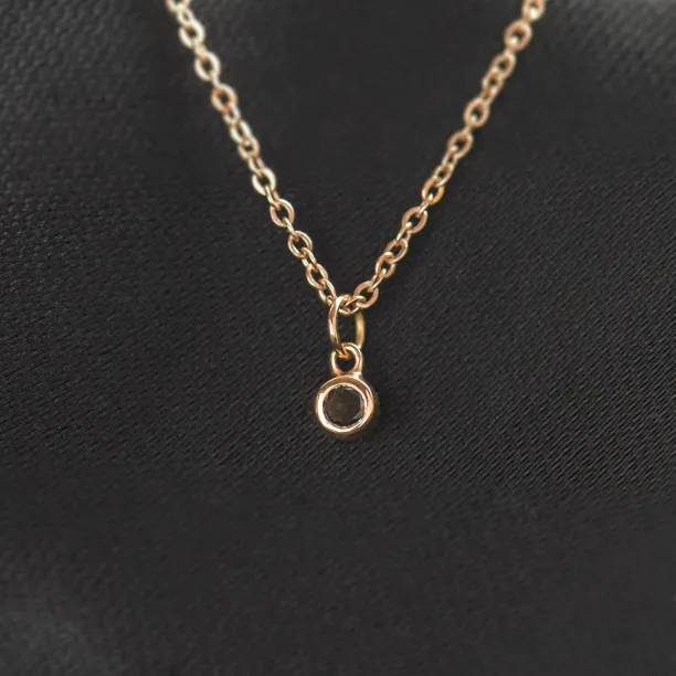 Gold bezel necklace with black diamond BLAKELEY Image