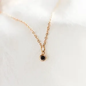 Gold bezel necklace with black diamond BLAKELEY