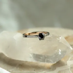 Black diamond ring in black rhodium NEROS Thumbnail