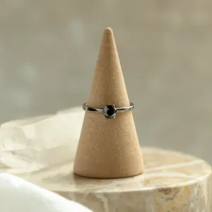 Black diamond ring in black rhodium NEROS Thumbnail