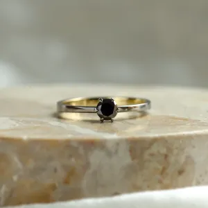 Black diamond ring in black rhodium NEROS Thumbnail