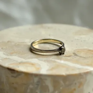 Black diamond ring in black rhodium NEROS Thumbnail