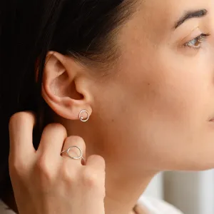 Gold karma earrings with diamonds GARURASANA Thumbnail