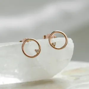 Gold karma earrings with diamonds GARURASANA Thumbnail