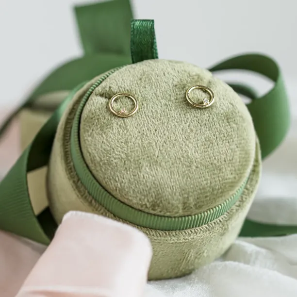 Gold karma earrings with diamonds GARURASANA Image