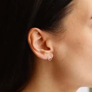 Gold karma earrings with diamonds GARURASANA Thumbnail