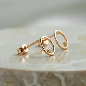 Gold karma earrings with diamonds GARURASANA Thumbnail