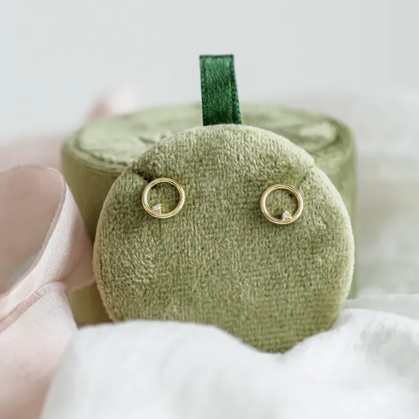 Gold karma earrings with diamonds GARURASANA Image