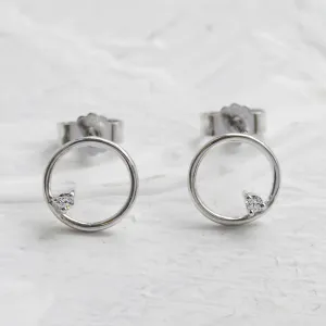 Gold karma earrings with diamonds GARURASANA