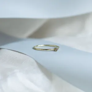 Gold minimalist ring with black diamond BRUNO Thumbnail