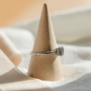 Unusual engagement ring with rutilated quartz and diamonds PRECIOUS Thumbnail
