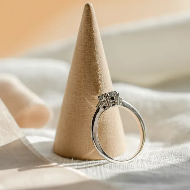 Unusual engagement ring with rutilated quartz and diamonds PRECIOUS Image