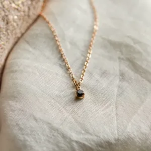 Minimalist necklace with black diamond CALIBAN Thumbnail