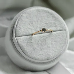 Minimalist salt and pepper and classic diamond ring FRANCO Thumbnail