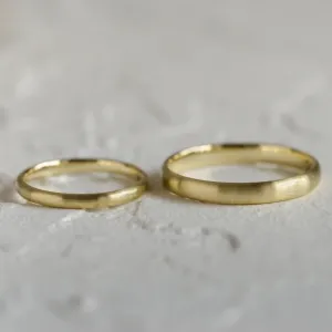 Solid wedding rings made of white gold (mat) ODELL Thumbnail
