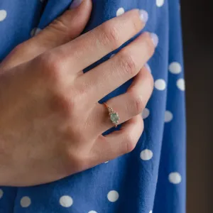 Gold moss agate ring with diamonds EDDIE Thumbnail