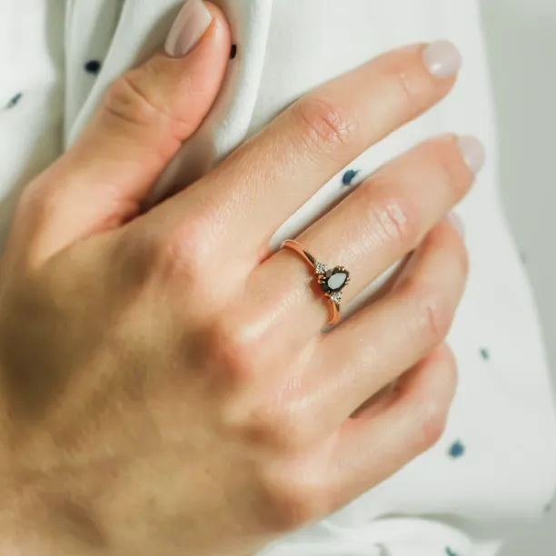 Unique black diamond engagement ring BLACKIE Image