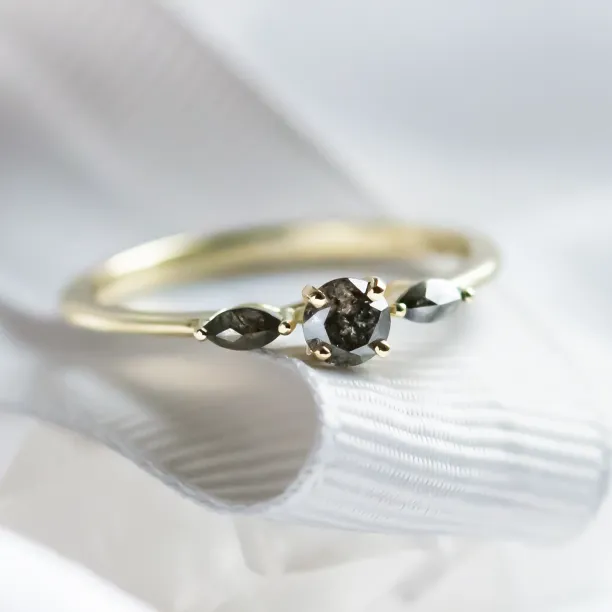 Salt and pepper diamond ring RINA Image