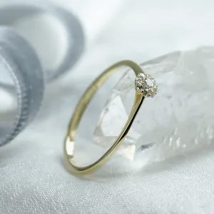 Pave diamond engagement ring CÉLINE Thumbnail