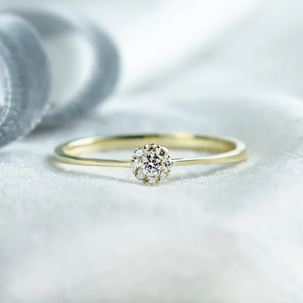 Pave diamond engagement ring CÉLINE Image