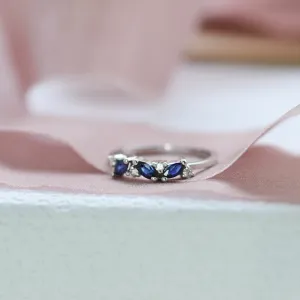 Gold ring with sapphires and round diamonds VALLY
