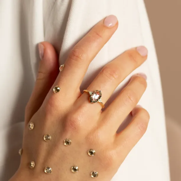 Lab-grown salt and pepper diamond ring PAULI Image