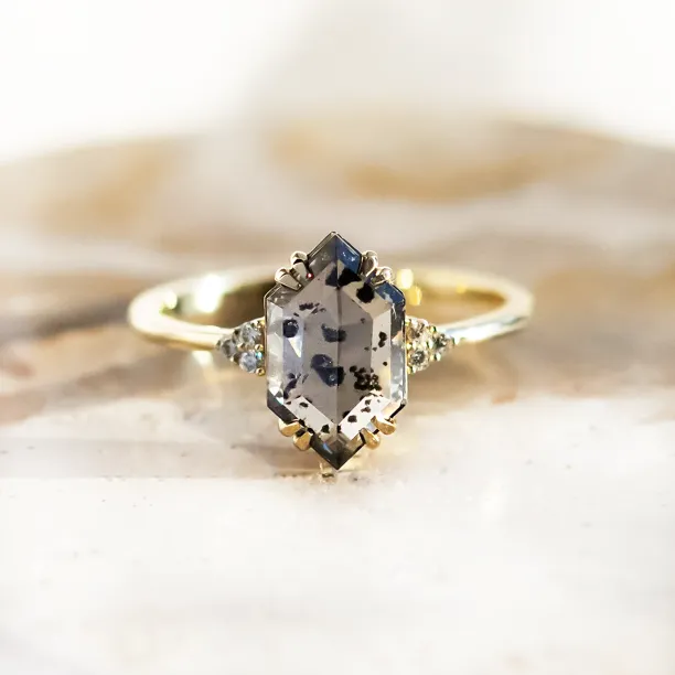 Lab-grown salt and pepper diamond ring PAULI Image