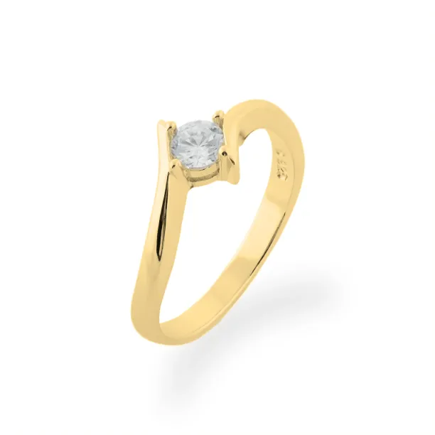 Gold engagement ring with lab-grown diamond GRESIA Image