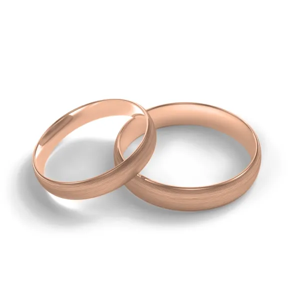 Solid wedding rings made of red gold (mat) Image