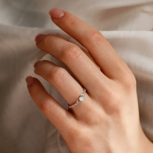 Gold lab-grown diamond engagement ring REIK Image