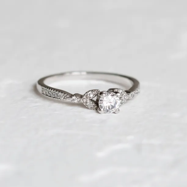Gold lab-grown diamond engagement ring REIK Image