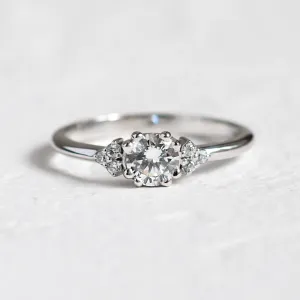 Gold engagement ring with synthetic diamonds MONICA