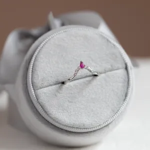 Gold diamond ring with ruby CROWN Thumbnail