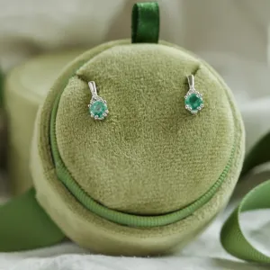 Gold emearld and diamond earrings LENNY Thumbnail