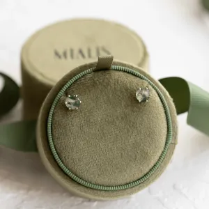 Gold earrings with moss agate REBE Thumbnail