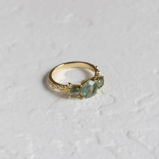 Ring with round green moss agate BACCHUS Image