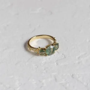 Ring with round green moss agate BACCHUS Thumbnail
