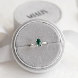 Mossagate engagement ring with diamonds MARTINA Thumbnail