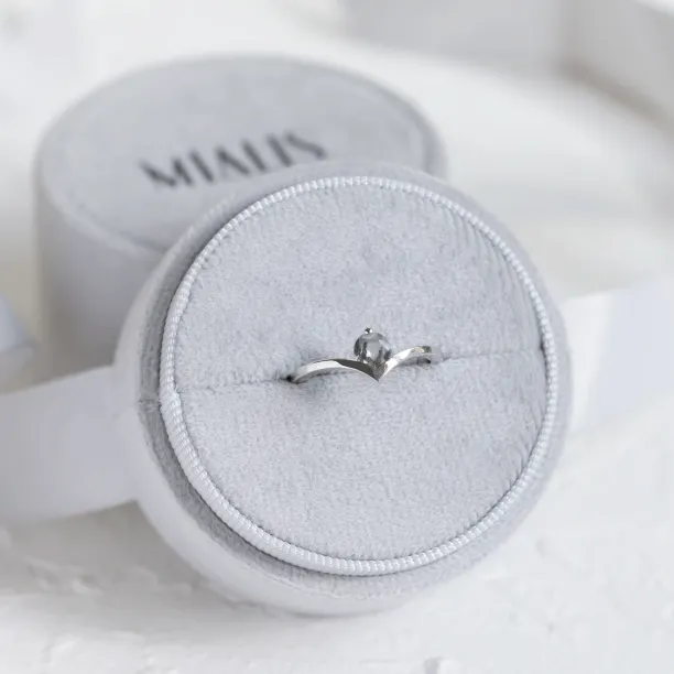 Gold ring with moss agate AMY Image